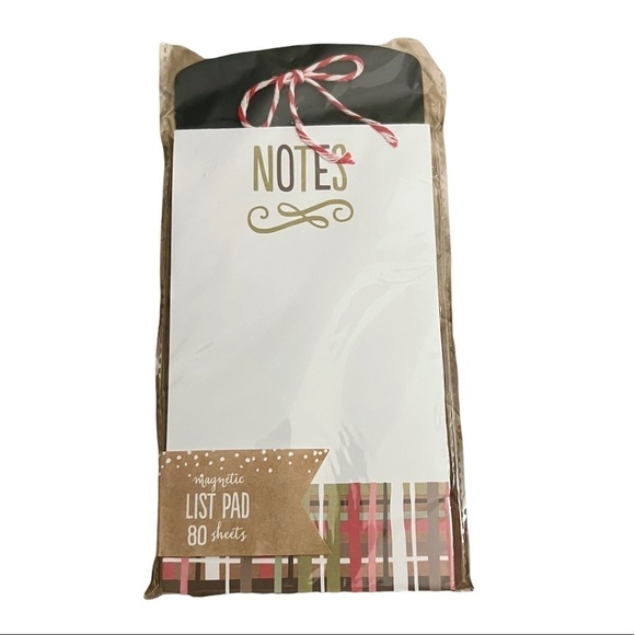 Christmas Plaid Grid Stationery Set Page Flags Sticky Notes List Pad Red Green - Picture 2 of 4